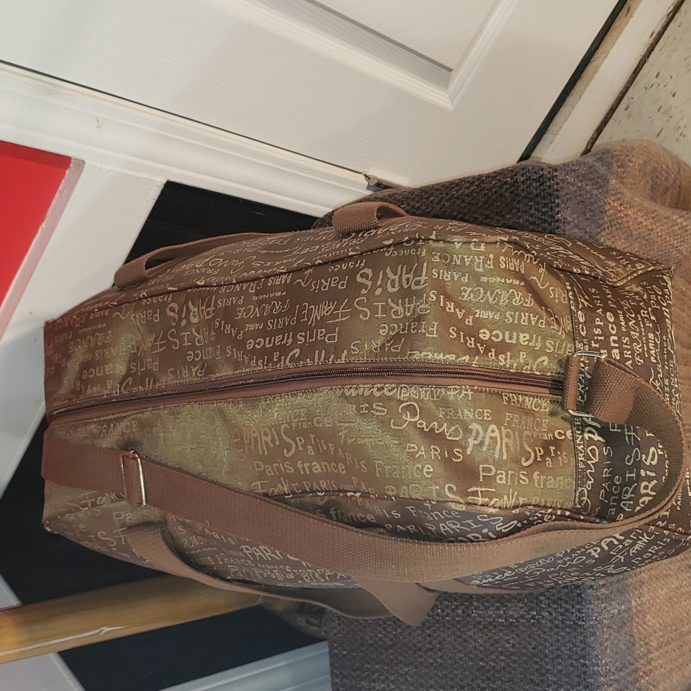 ππ€π VINTAGE FRANCE PARIS TAPESTRY CARRY-ON WEEKENDER TRAVEL LUGGAGE TOUR BAG - Picture 3 of 14